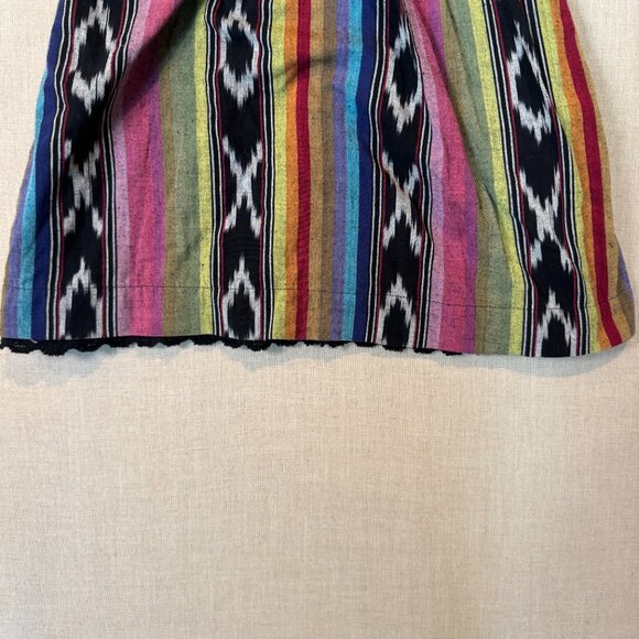 Anthropologie Edme & Esyllte Strapless Aztec Print Dress Beaded Waist Boho 0 - Picture 3 of 11